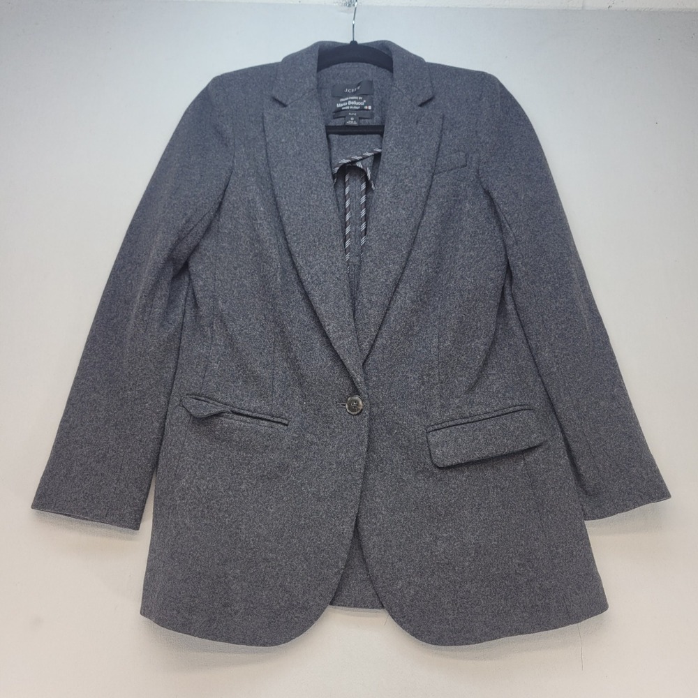 J.Crew Alfie Blazer Women 0 Gray Italian Wool Mario Bellucci Jacket